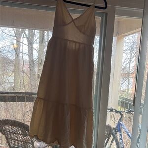 Japna Cream Tiered V-Neck Sundress
